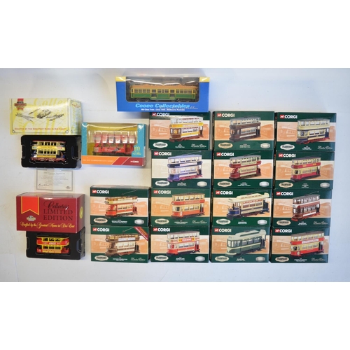 153 - Eighteen boxed Corgi diecast 1/76 scale tram models to include 14x limited edition Tramway Classics ... 