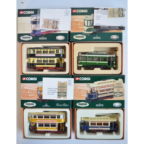 153 - Eighteen boxed Corgi diecast 1/76 scale tram models to include 14x limited edition Tramway Classics ... 