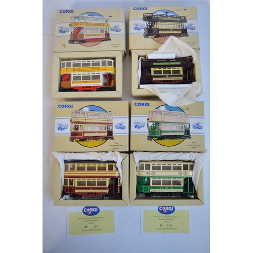 154 - Fifteen boxed diecast Corgi 1/76 scale Classic Commercials range tram models to include standard and... 