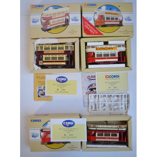 154 - Fifteen boxed diecast Corgi 1/76 scale Classic Commercials range tram models to include standard and... 