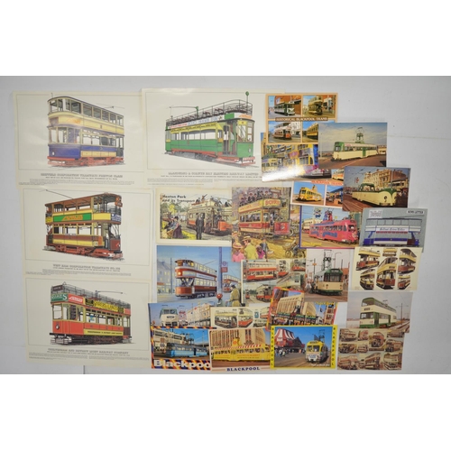 157 - Collection of tram related models, postcards and other ephemera to include a Charles D Forster tram ... 