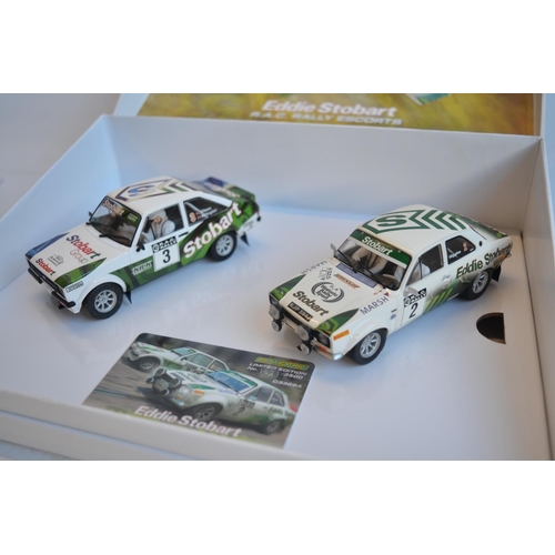 166 - Scalextric C3369A limited edition Eddie Stobart 2 car RAC Rally Escorts set, 1851/3500. Box and cont... 