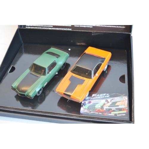 168 - Scalextric C3373A limited edition Fast And Furious 2 car racing set, 1440/3000. Box and contents min... 