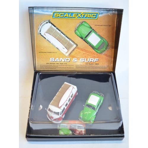 169 - Scalextric C3371A limited edition Sand & Surf 2 car racing set, 1248/2500, with VW Camper Van T1B an... 