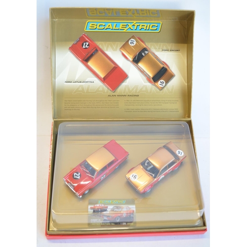 170 - Scalextric C2981A limited edition Alan Mann Racing 2 car RAC racing set, 1135/3000 with Ford Lotus C... 