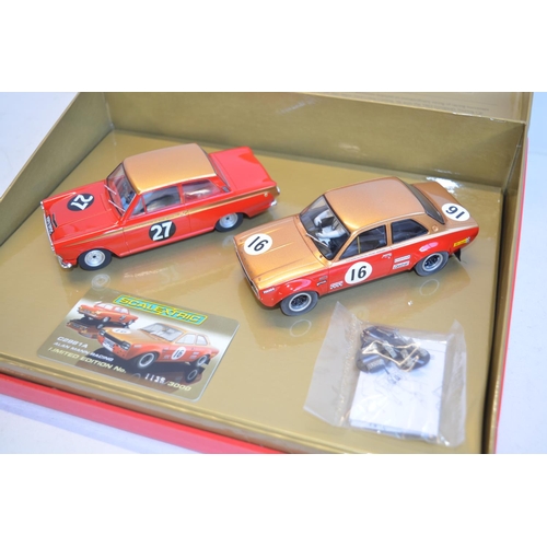 170 - Scalextric C2981A limited edition Alan Mann Racing 2 car RAC racing set, 1135/3000 with Ford Lotus C... 