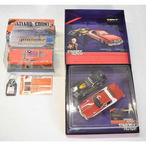 172 - Scalextric 2603A limited edition Starsky & Hutch 2 car racing set, 1313/6000 and Pioneer VDC#15 Duke... 