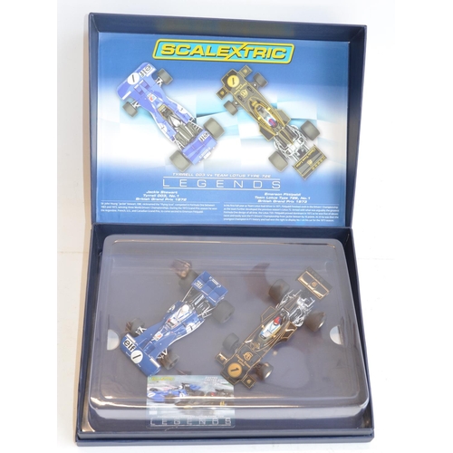 176 - Scalextric Legends C3479A limited edition Tyrrell 003 Vs Team Lotus Type 72E 2 car racing set, 1833/... 