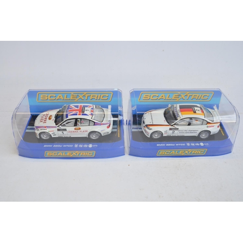 182 - Six as new Scalextric WRC and WTCC slot racing car models to include C2962 Ford Focus, C2789 Subaru ... 