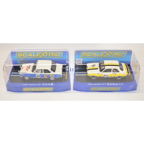 191 - Six Scalextric Ford Escort MkI slot car models to include C2643 RS 1600, C2757 RS 1600 Timo Makinen ... 