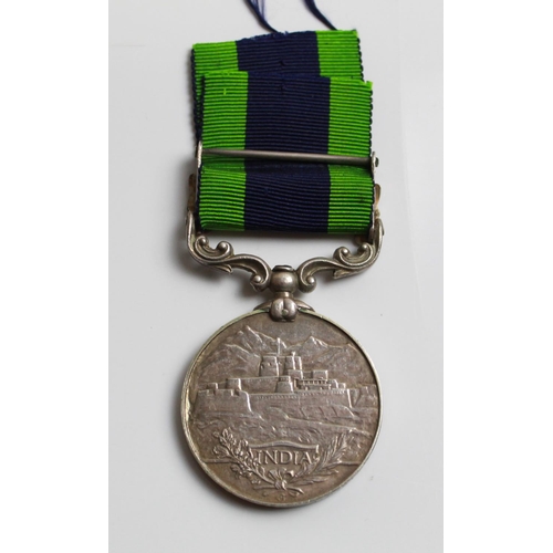 535 - India General Service Medal (Calcutta Striking) Afghanistan N.W.F. clasp to L-8580 Pte C.E. Goodsell... 