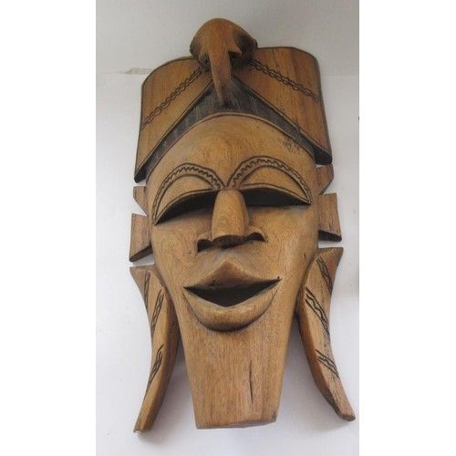 238 - Crissy Rock Collection - Carved hardwood Eastern wall mask H50cm