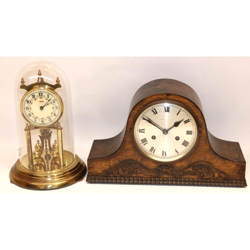 111 - Kundo, C20th brass 400 day suspension clock, named 3.5