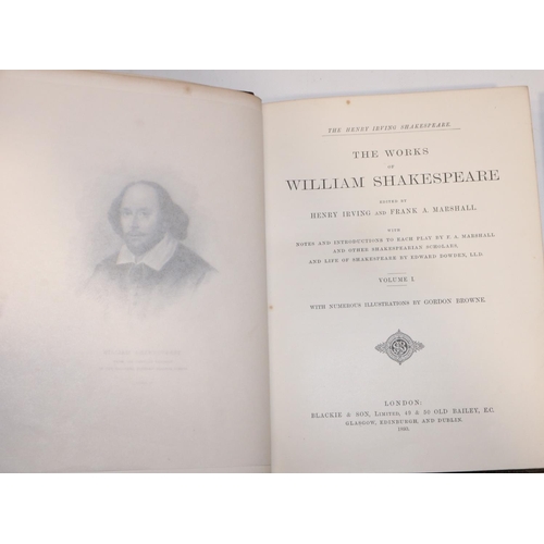 326 - The Works of William Shakespeare, ed. Henry Irving & Frank A Marshall, complete 8 vols set - Blackie... 