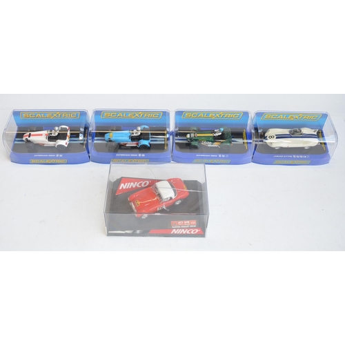 198 - Three Scalextric 1/32 scale Caterham slot racing cars to include C3133 Blue, C3309 R600 Jon Barnes 2... 