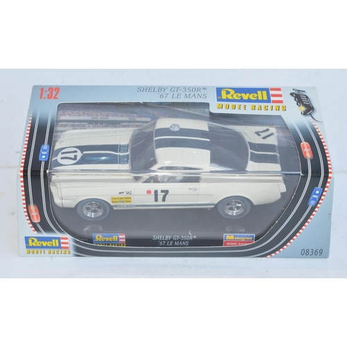 202 - Five 1/32 scale racing slot car models from Revell Monogram to include 08354 Greenwood Corvette 