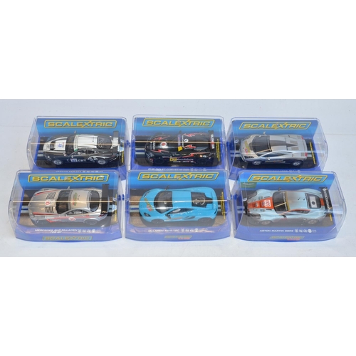 206 - Six Scalextric 1/32 scale racing slot car models to include limited edition C2936 Scalextric Club La... 