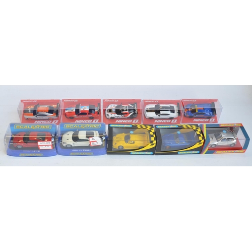 207 - Ten boxed 1/32 scale racing slot car models to include 5x Ninco and 5x Scalextric to include Special... 