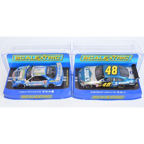 209 - Three 1/32 scale Scalextric racing slot car Nascar Chevrolet Impala SS models to include C2892 Casy ... 