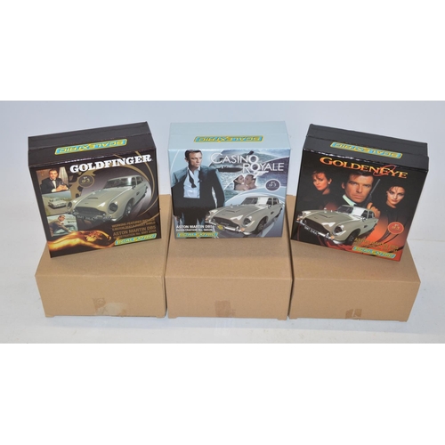 214 - Scalextric full 3 car James Bond Aston Martin DB5 slot car limited edition models to include C3091A ... 