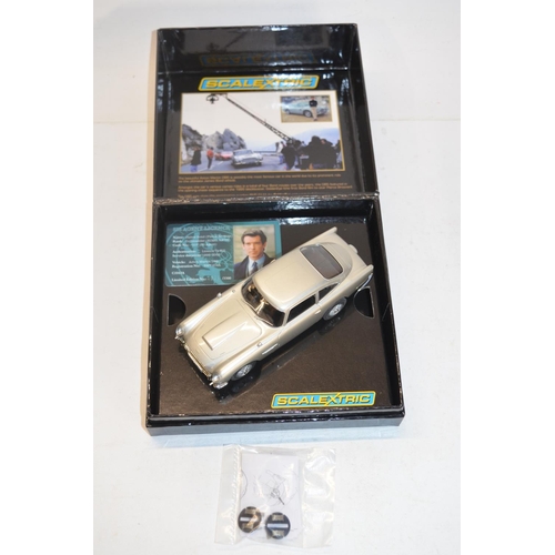 214 - Scalextric full 3 car James Bond Aston Martin DB5 slot car limited edition models to include C3091A ... 