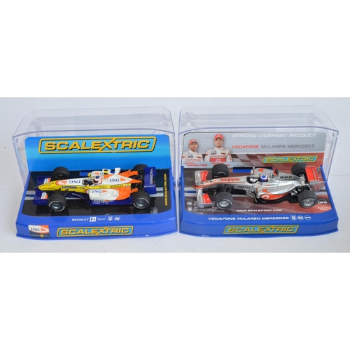 224 - Seven Scalextric 1/32 scale Formula 1/Indy racing slot car models to include CC2817 Honda F1 No7, C2... 