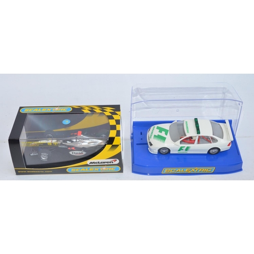 224 - Seven Scalextric 1/32 scale Formula 1/Indy racing slot car models to include CC2817 Honda F1 No7, C2... 