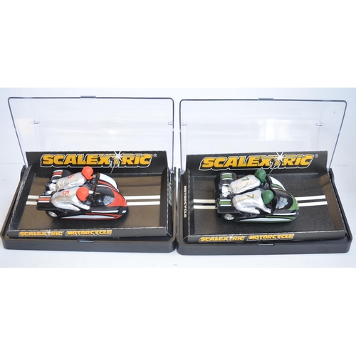 230 - Nine modern and vintage Scalextric slot cars, motorbikes and Karts to include modern C3668 Super Kar... 