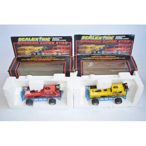 230 - Nine modern and vintage Scalextric slot cars, motorbikes and Karts to include modern C3668 Super Kar... 