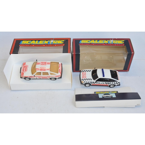 232 - Eight vintage Scalextric 1/32 scale Rover 3500 models to include C362 Police car (missing box insert... 