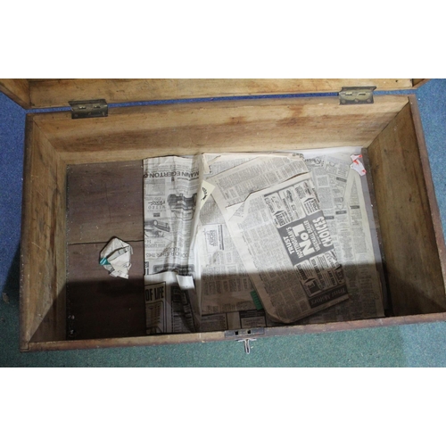 570 - Large wooden soldiers travelling chest, for  4978292 Sgt L. Long of Nottingham. 35cm x 87cm x 50cm