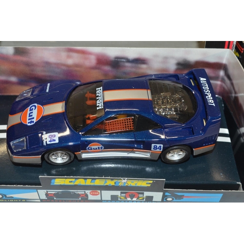 235 - Seven vintage Scalextric slot car models to include C288 Silver Porsche With Lights (excellent littl... 