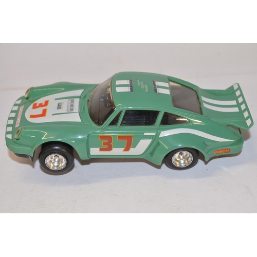 235 - Seven vintage Scalextric slot car models to include C288 Silver Porsche With Lights (excellent littl... 