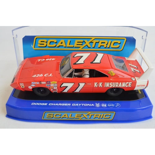 241 - Three 1/32 scale Dodge Charger slot car racing models to include Scalextric C3423 Daytona Bobby Isaa... 