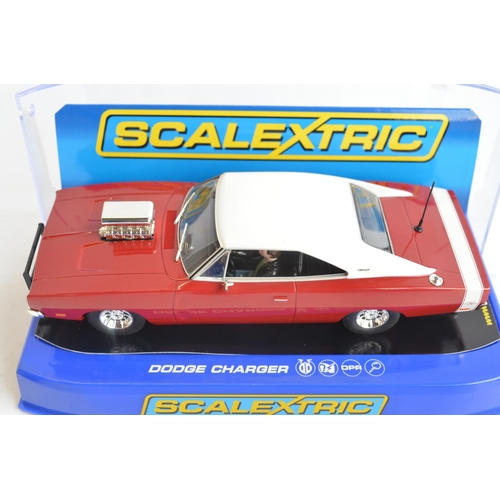 242 - Six 1/32 scale Dodge Charger slot car racing models from Scalextric to include C3317 Hot Rod, C3652 ... 