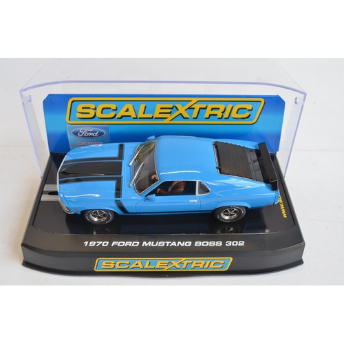 246 - Seven 1/32 scale Ford Mustang slot car racing models from Scalextric to include C2450 Plain White '6... 