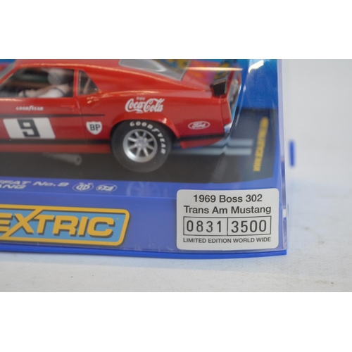 246 - Seven 1/32 scale Ford Mustang slot car racing models from Scalextric to include C2450 Plain White '6... 