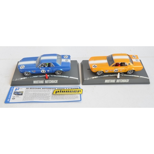 247 - Seven 1/32 scale Ford Mustang slot car racing models from Pioneer to include PW-Kit#1 1968 Notchback... 