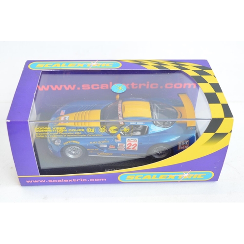 262 - Four 1/32 scale Competition Coupe Dodge Viper racing slot car models from Scalextric to include C290... 