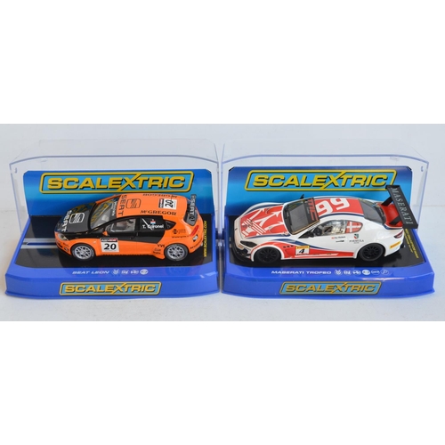 263 - Six 1/32 scale racing slot car models from Scalextric to include C2152 Premier Edition Chelsea FC Fe... 