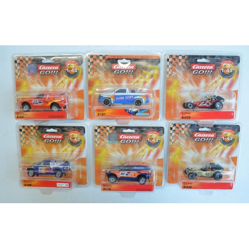 267 - Six as new/factory sealed 1/43 scale racing slot car models from Carrera to include 61187 Flame Ride... 