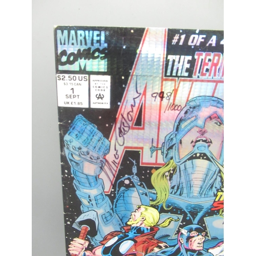 414 - Marvels The Avengers - The West Coast Avengers (1985-1994) #1 & 2 (both signed by Steve Englehart) 3... 