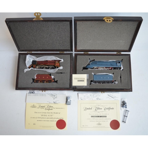 279 - Two limited edition OO gauge electric steam locomotive presentation models by Bachmann to include LM... 