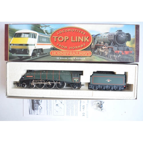 290 - Seven OO gauge electric steam train models to include Bachmann 31-276 LMS black Royal Scot 6134 