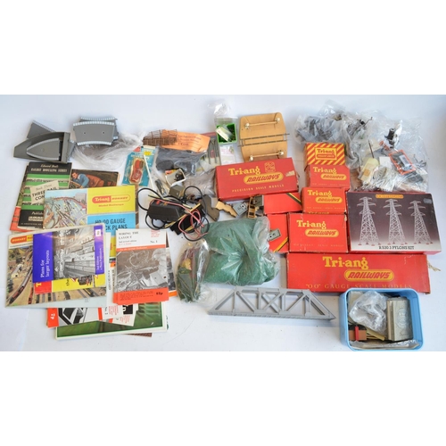 312 - Extensive collection of OO/HO gauge model railway scenic accessories to include unbuilt card buildin... 