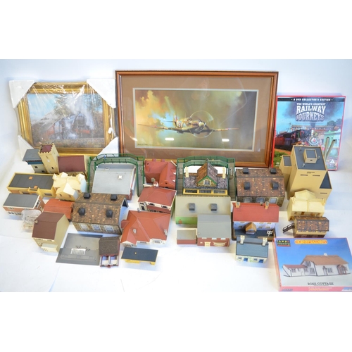 318 - Collection of mostly plastic OO gauge railway buildings, an 8 DVD Collectors Edition 