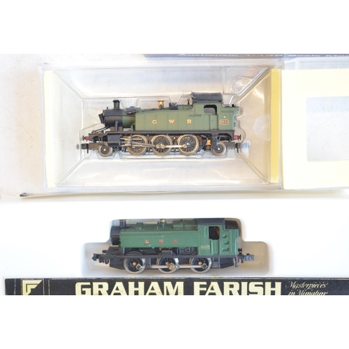 320 - Six N gauge GWR liveried electric steam locomotive models to include Dapol 2S-019-002 6802 