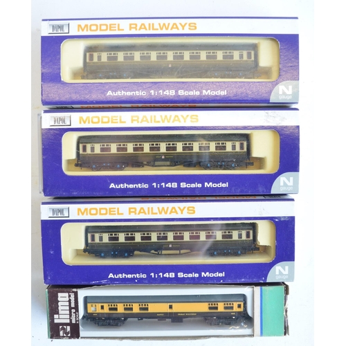 325 - Sixteen boxed N gauge railway coaches from Graham Farish, Lima and Dapol. Contents good to near mint