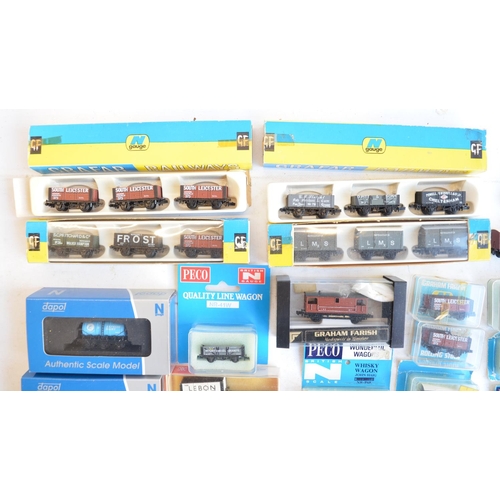 327 - Collection of N gauge rolling stock models from Graham Farish, Peco and Dapol. Contents condition va... 