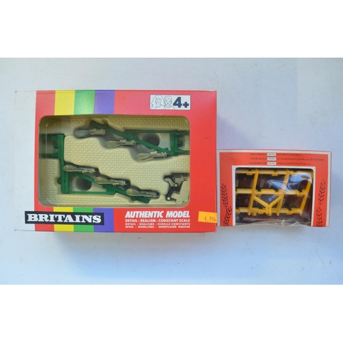 164B - Six boxed 1/32 Britain's farm models: Plough Set, Front And Rear Running (9549), Cultivator Herse (9... 